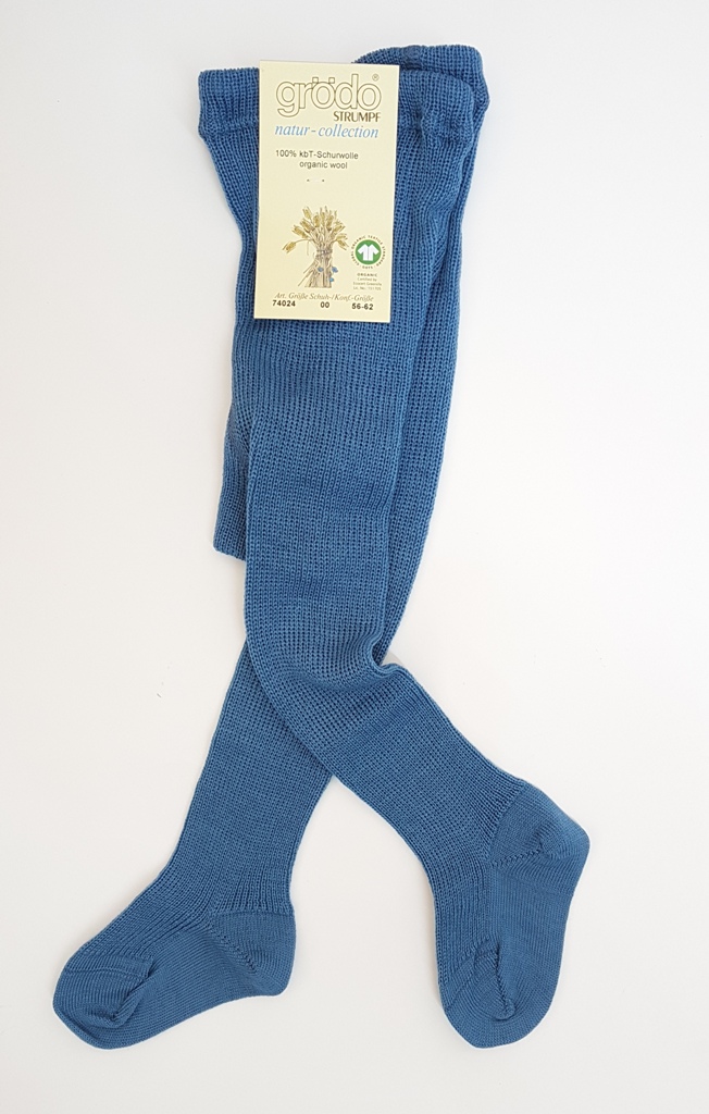 Baby-Strumpfhose Bio-Schurwolle blau Gr. 68-74