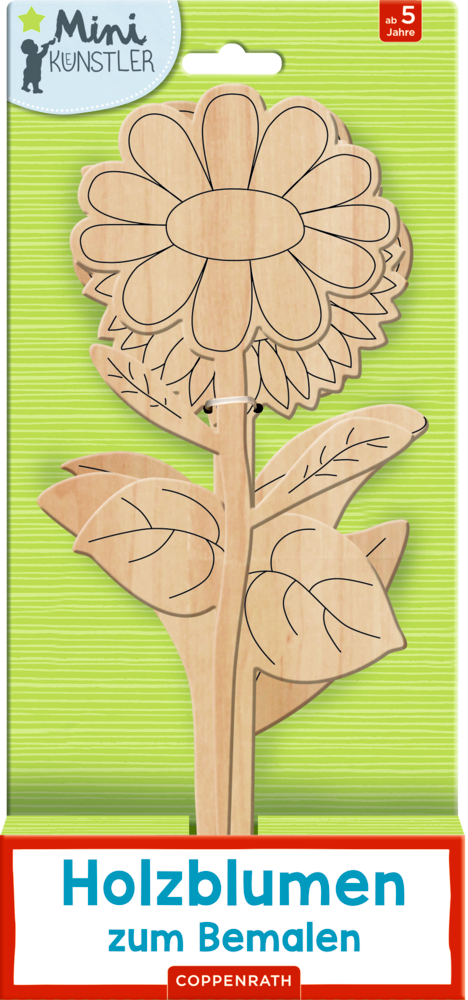 Holzblumen zum Bemalen (Mini-Künstler) 3er Set
