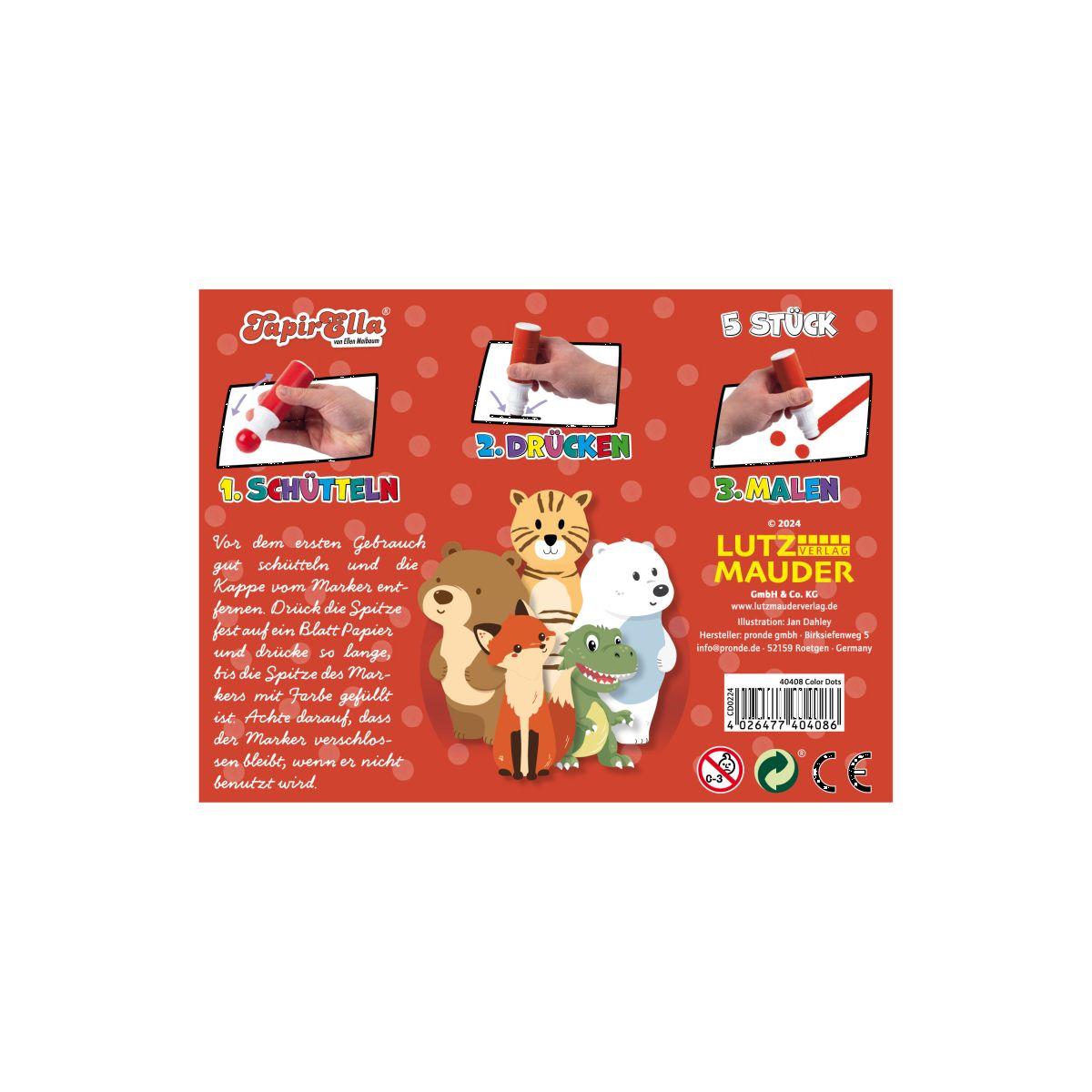 TapirElla Stempel-Marker, Color Dots (5er Set)