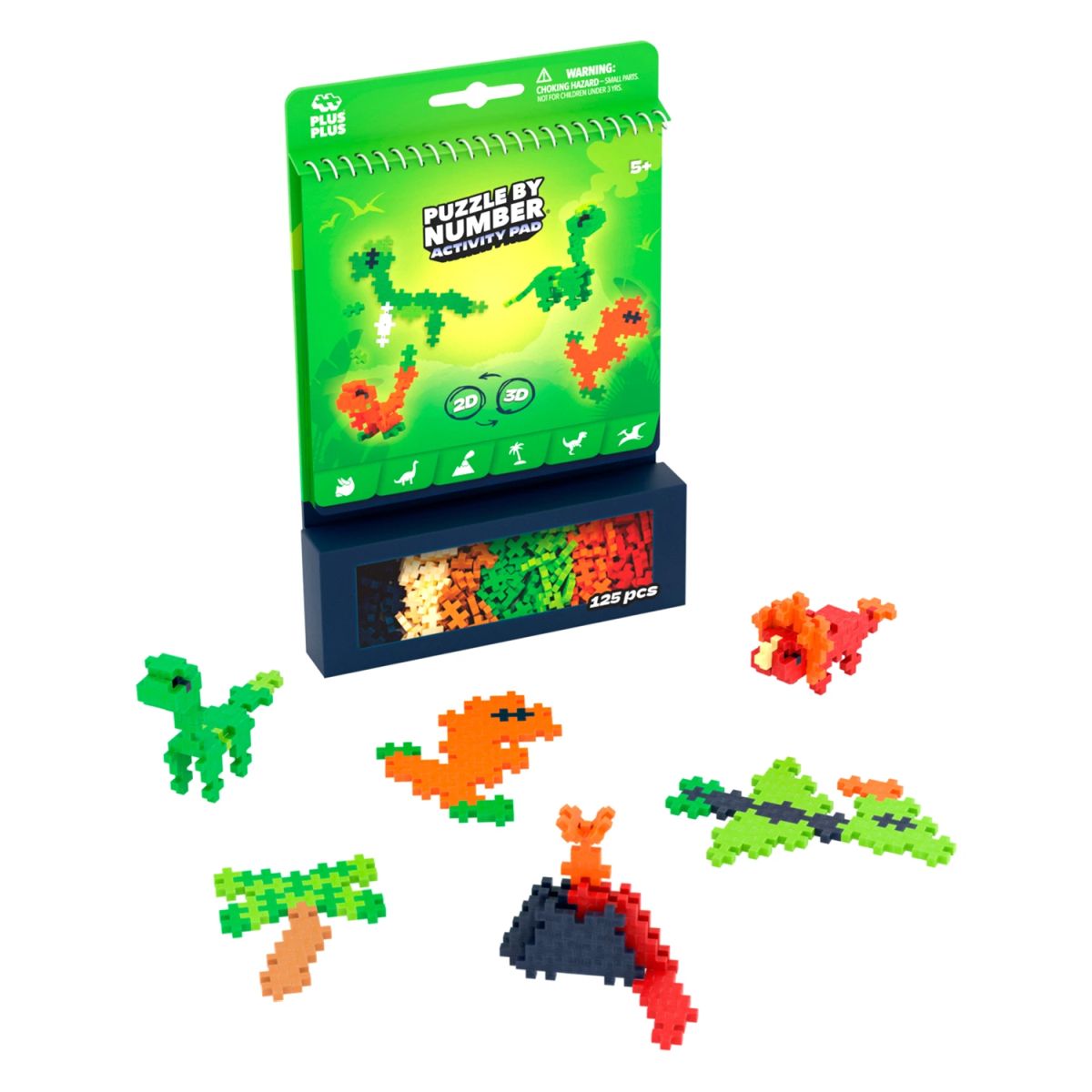 PLUS PLUS Mini-Bausteine Puzzle Dinosaurier 125 Stück