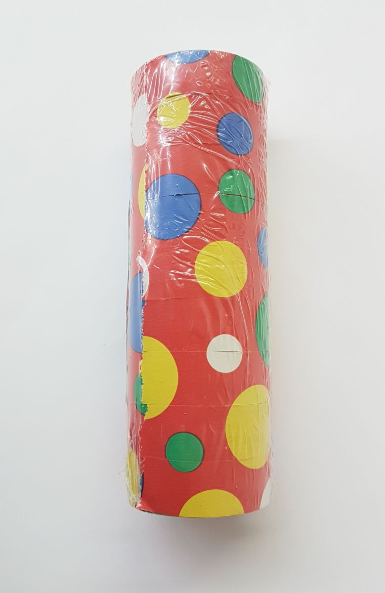 Luftschlangen rot Kreise (1 Stück)