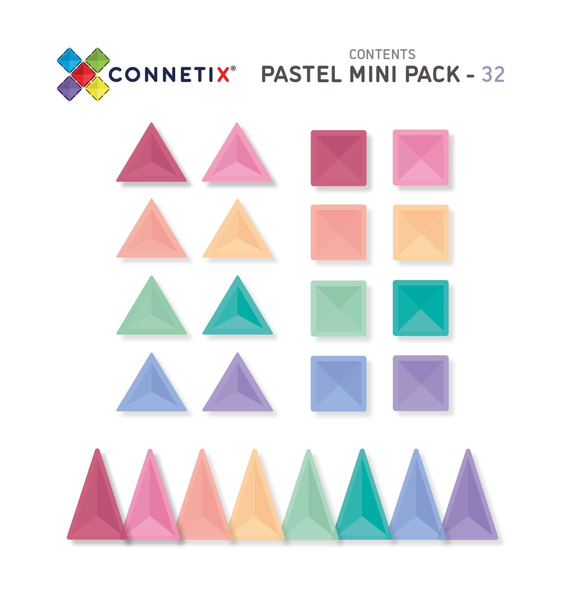 CONNETIX PASTEL Mini Pack Magnetbausteine 32-teilig