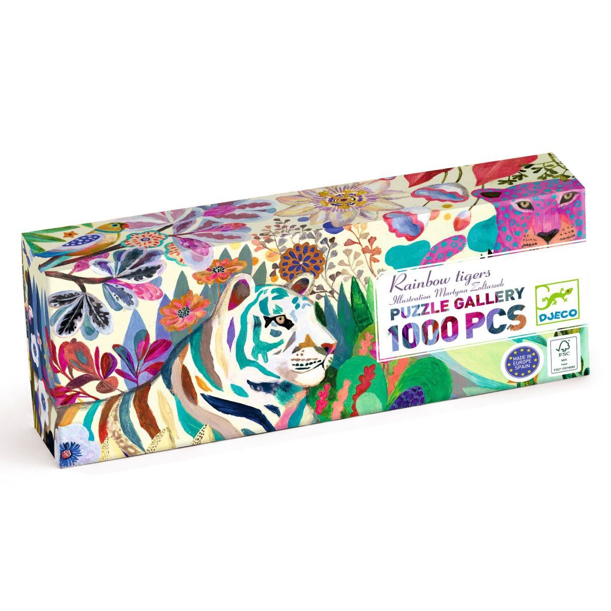 Puzzle Gallery: Rainbow Tigers (1000 Teile) - DJECO