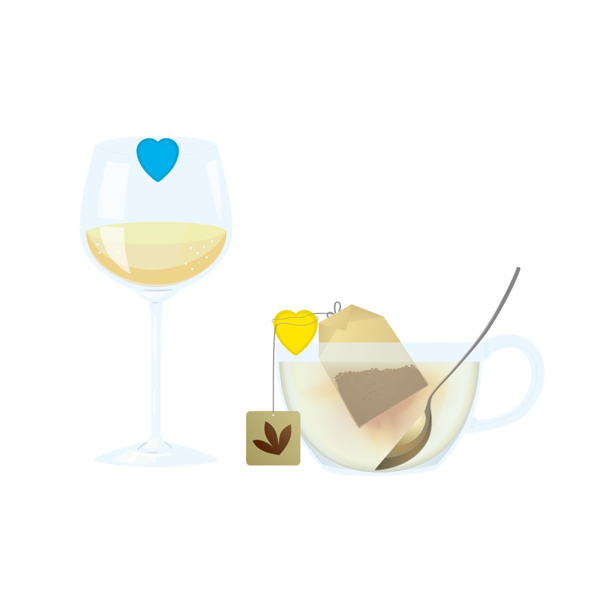 Set mit 6 Glasmarkierern Herz - Love Is In The Glass! - Legami