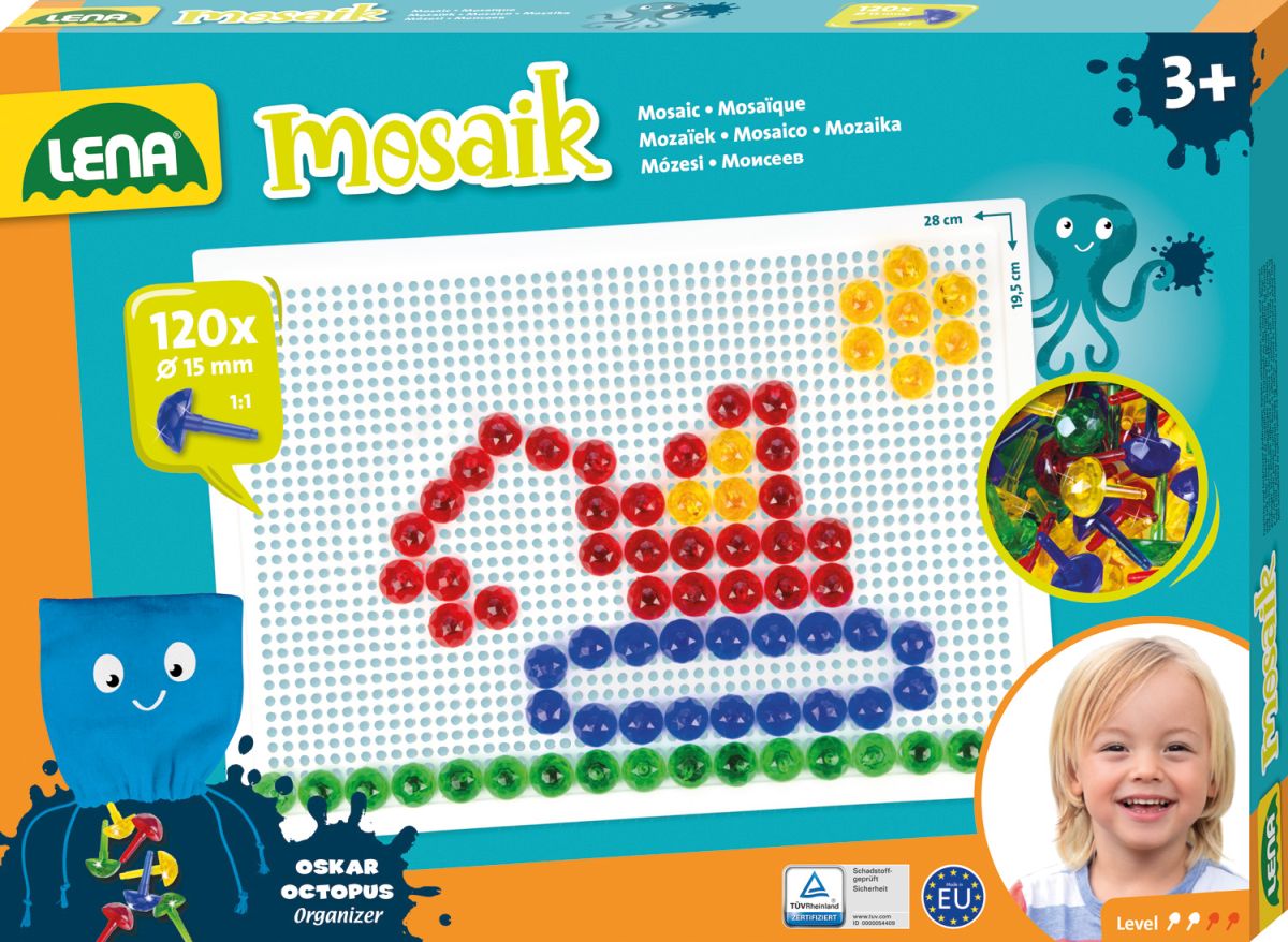 LENA Mosaik Set transparent 15mm (120 Stecker)