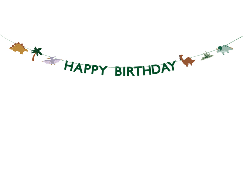 Girlande Dinosaurier "Happy Birthday" - Party Deco