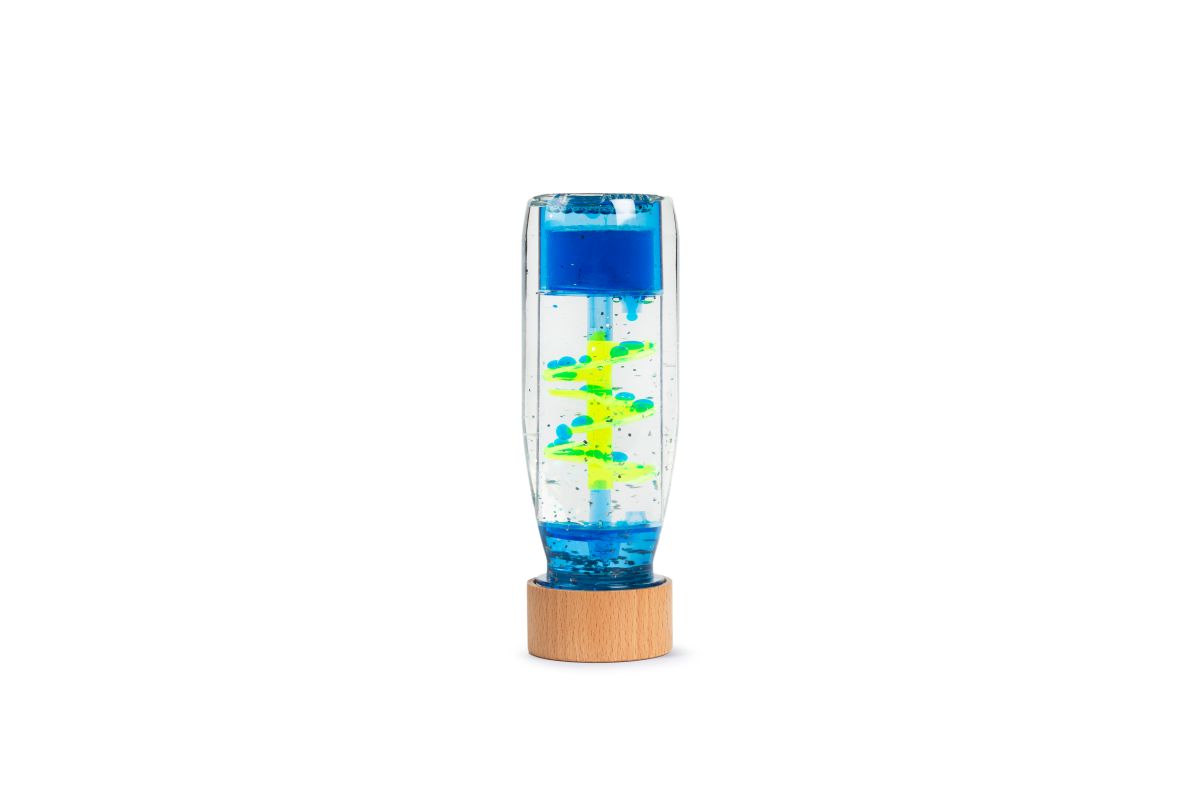 Sensorikflasche "Move" Spirale blau - Petit Boum