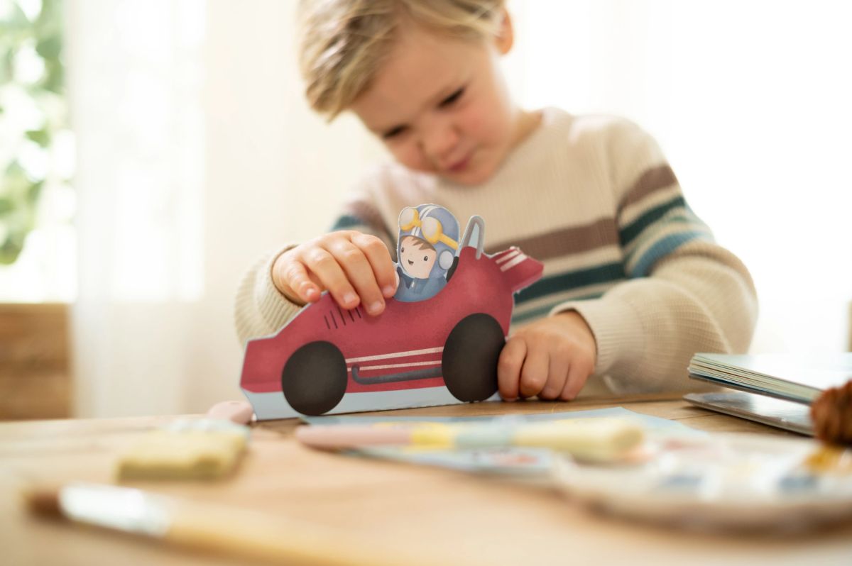 Fahrzeuge Bastelbuch mit Schere Jim & Friends - Little Dutch