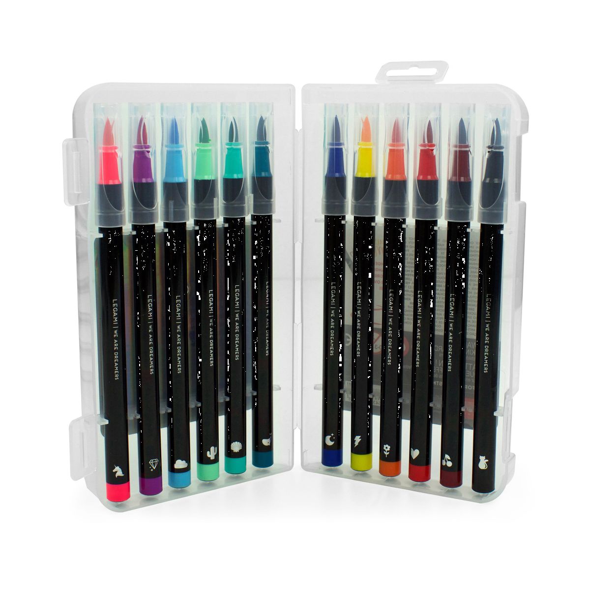 Brush Markers Set mit 12 Pinselstiften Bright Colours - Legami