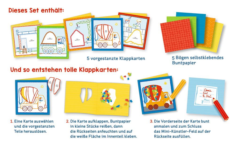 Mein 1. Bastelset: Schnipsel-Kunst - Baustelle (Mini-Künstler)