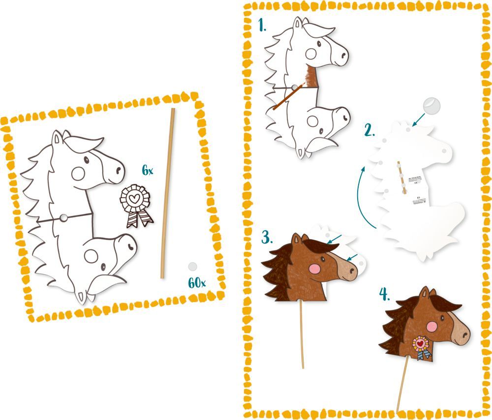 Steckenpferd-Bastelset - Mein kleiner Ponyhof - 6er Set