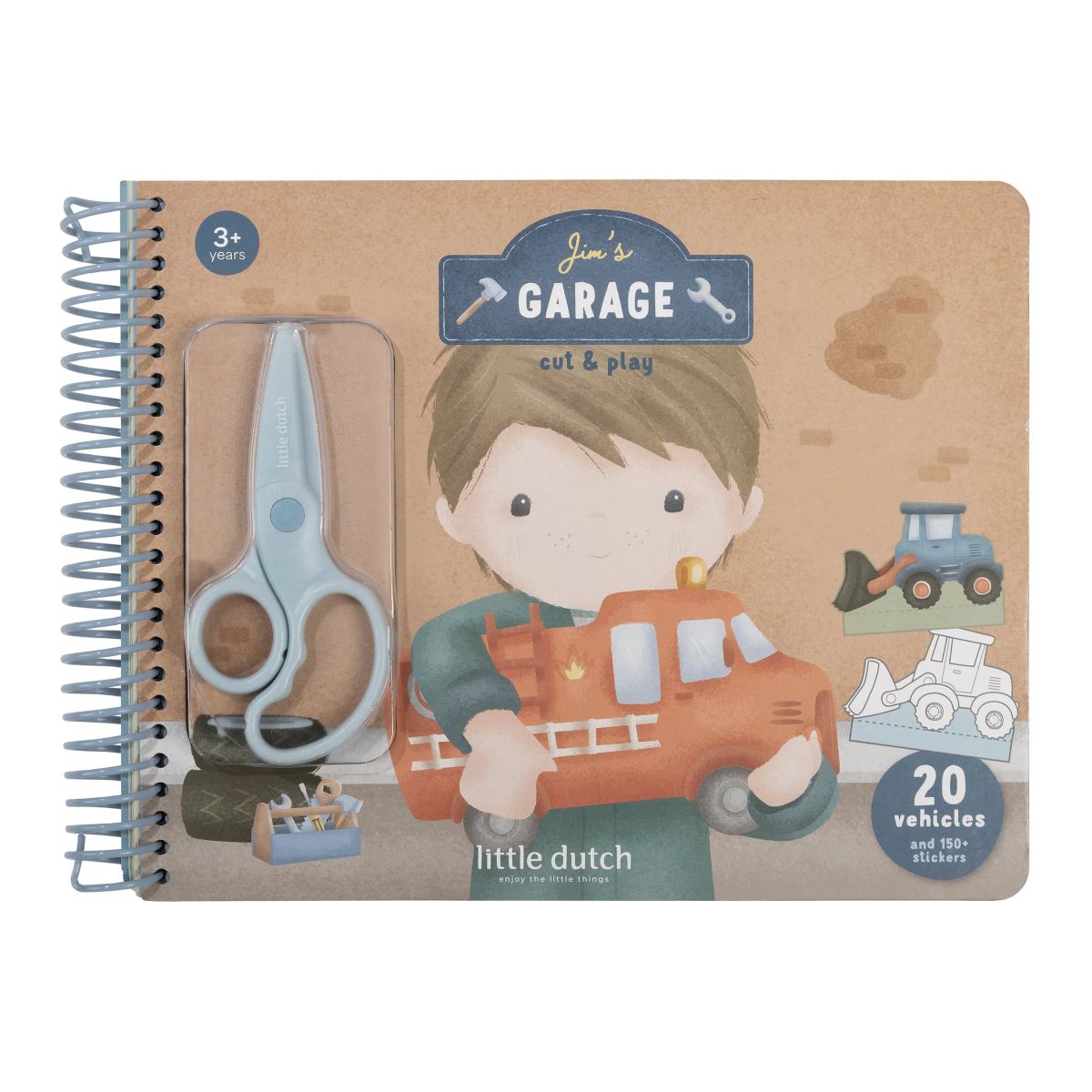 Fahrzeuge Bastelbuch mit Schere Jim & Friends - Little Dutch