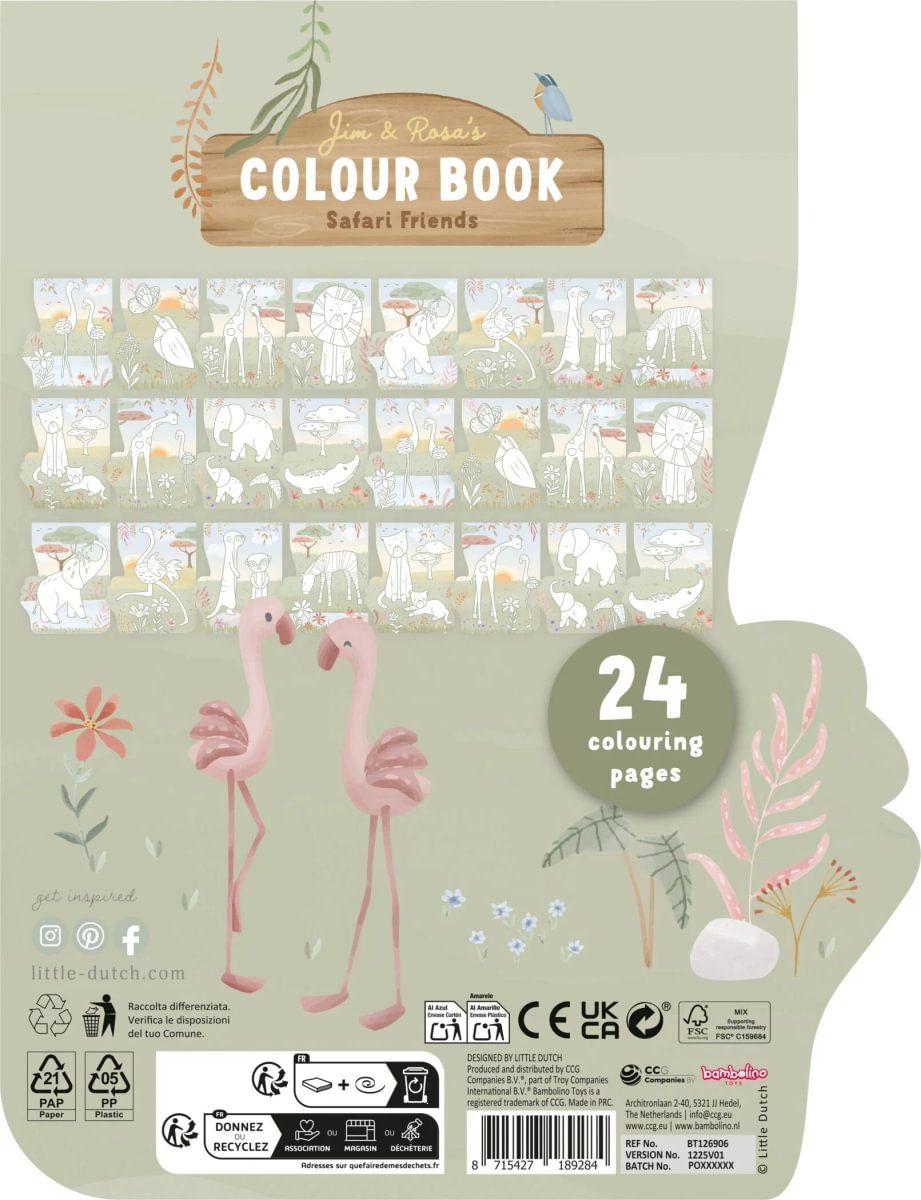 Malbuch Flamingo Safari Friends - Little Dutch