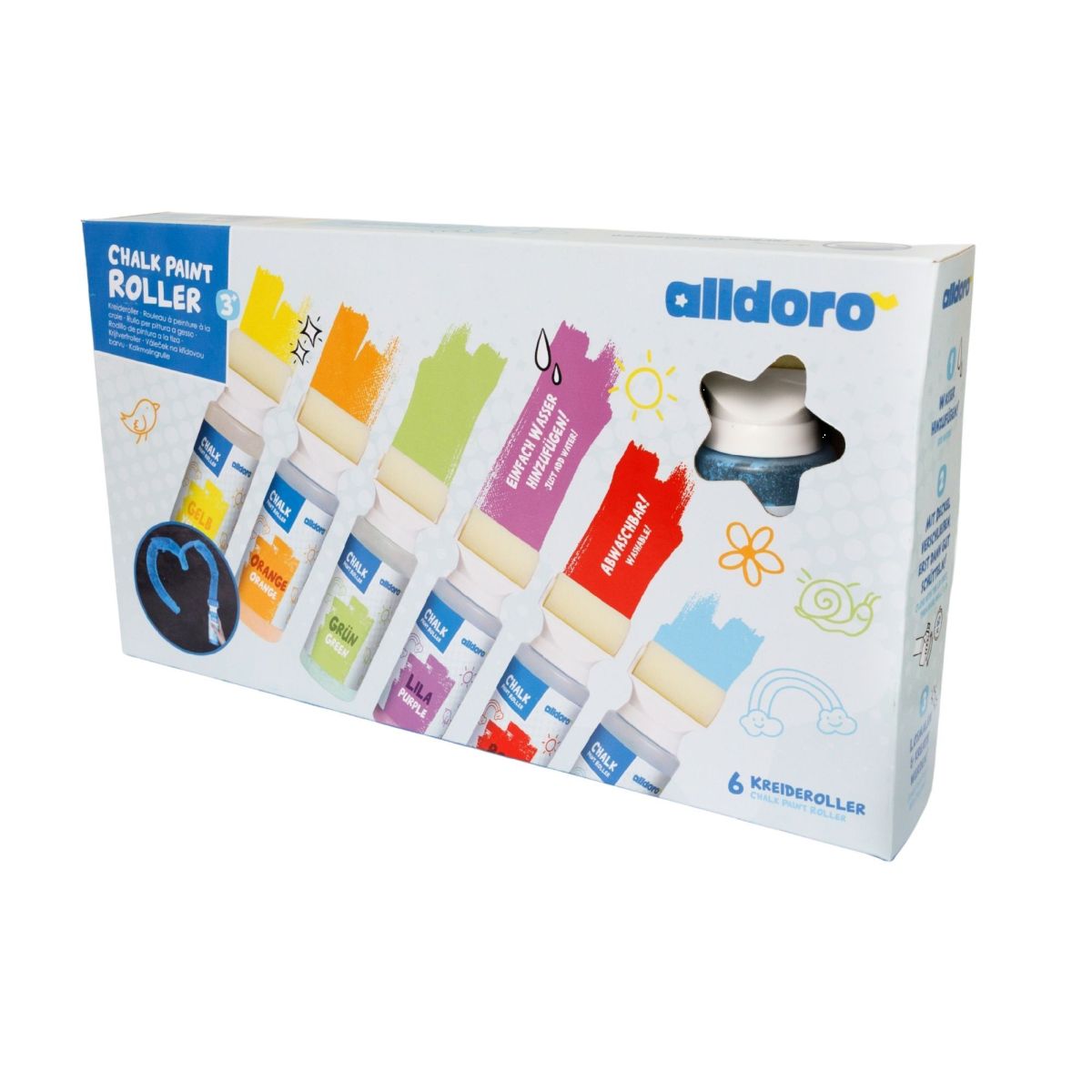 Kreideroller-Set mit 6 Farben - Alldoro