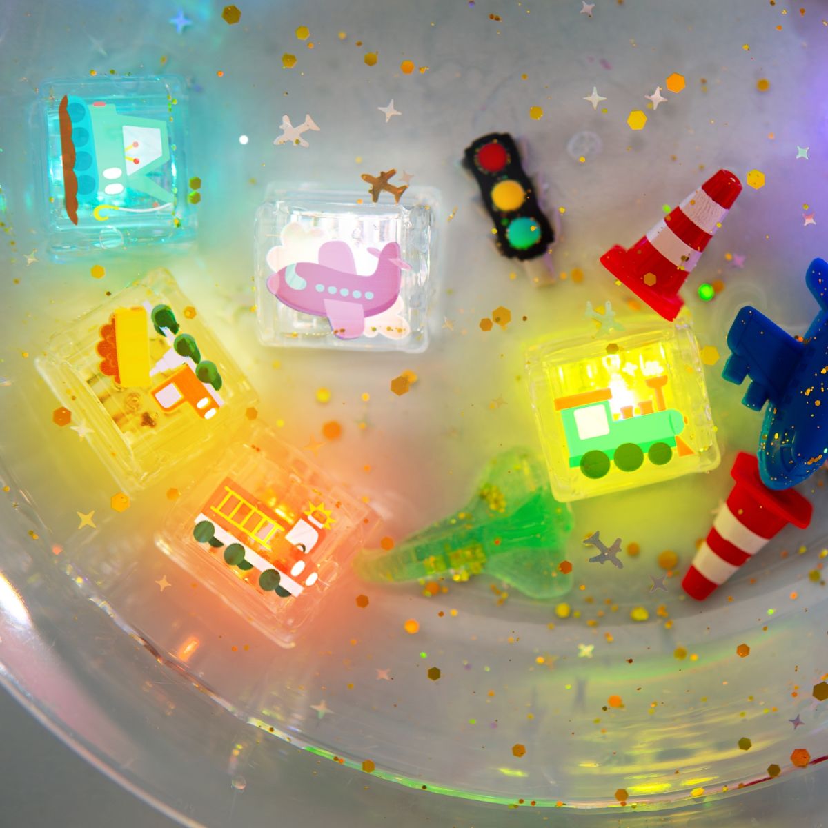 Glo Pals Leuchtende Badewürfel Awesome Autos (6er Set)