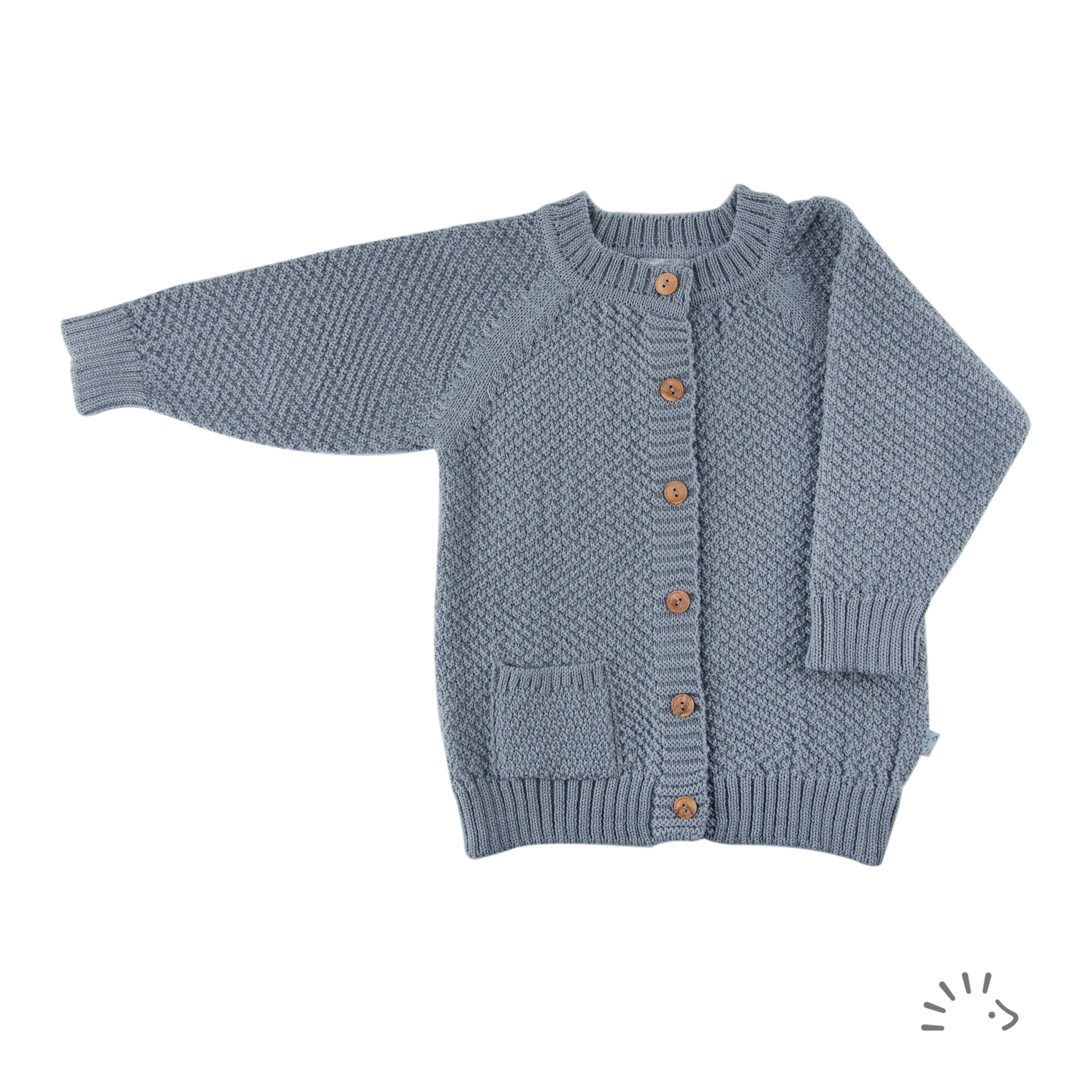 Cardigan Wollstrick hellgrau - 86-92