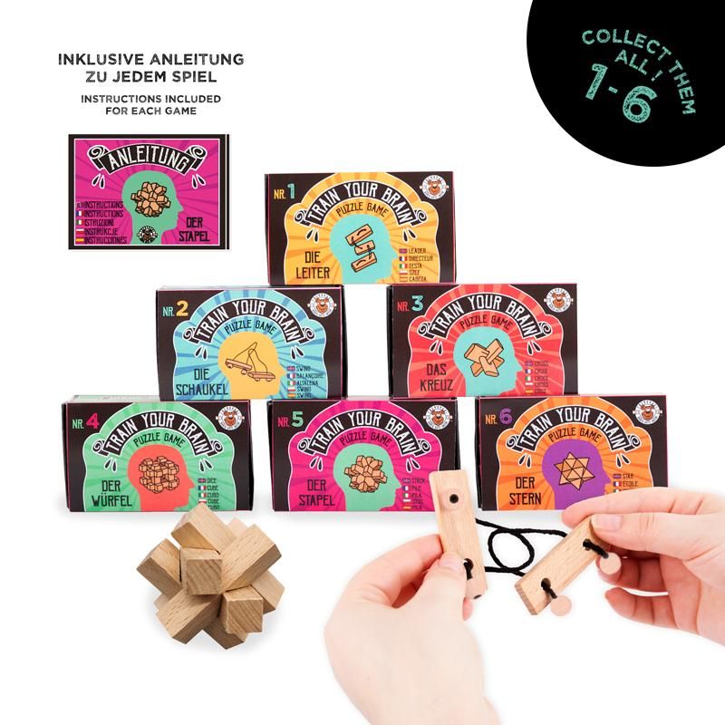 Holz Geduldsspiele (unterschiedliche Designs, 1 Stück)