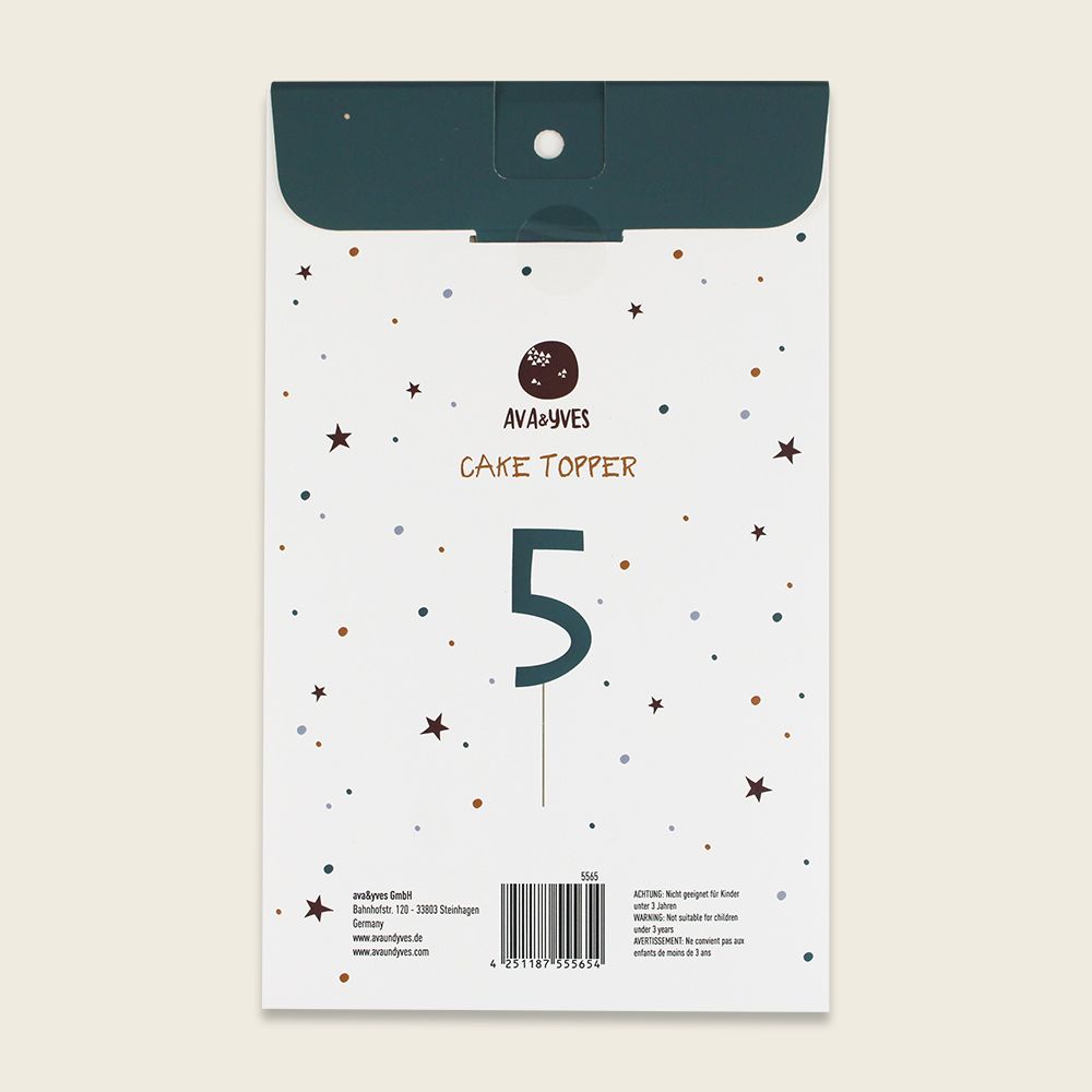 Cake Number Serie ADVENTURE, Zahl “5” - Ava & Yves