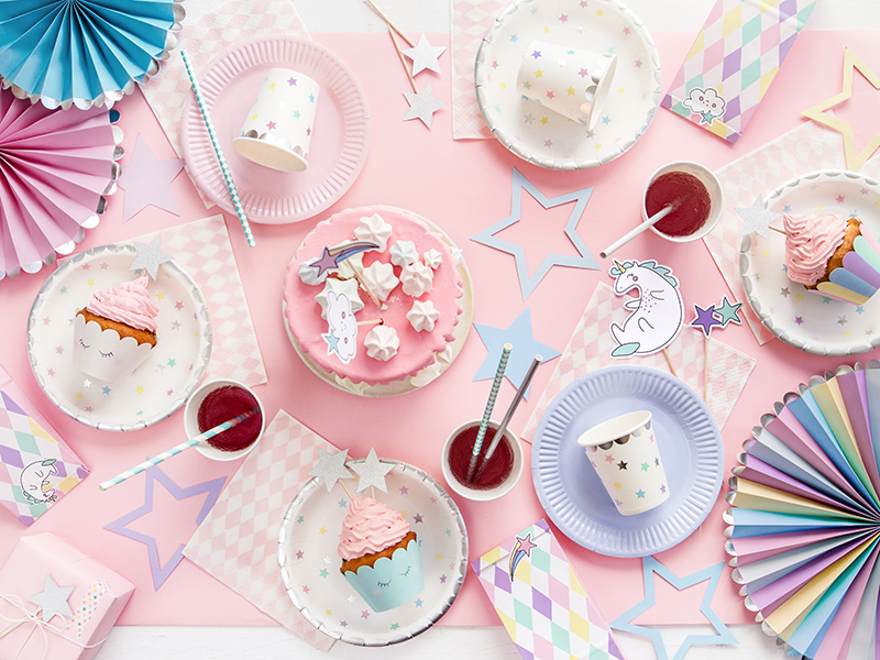 Girlande Einhorn - Sterne - Party Deco