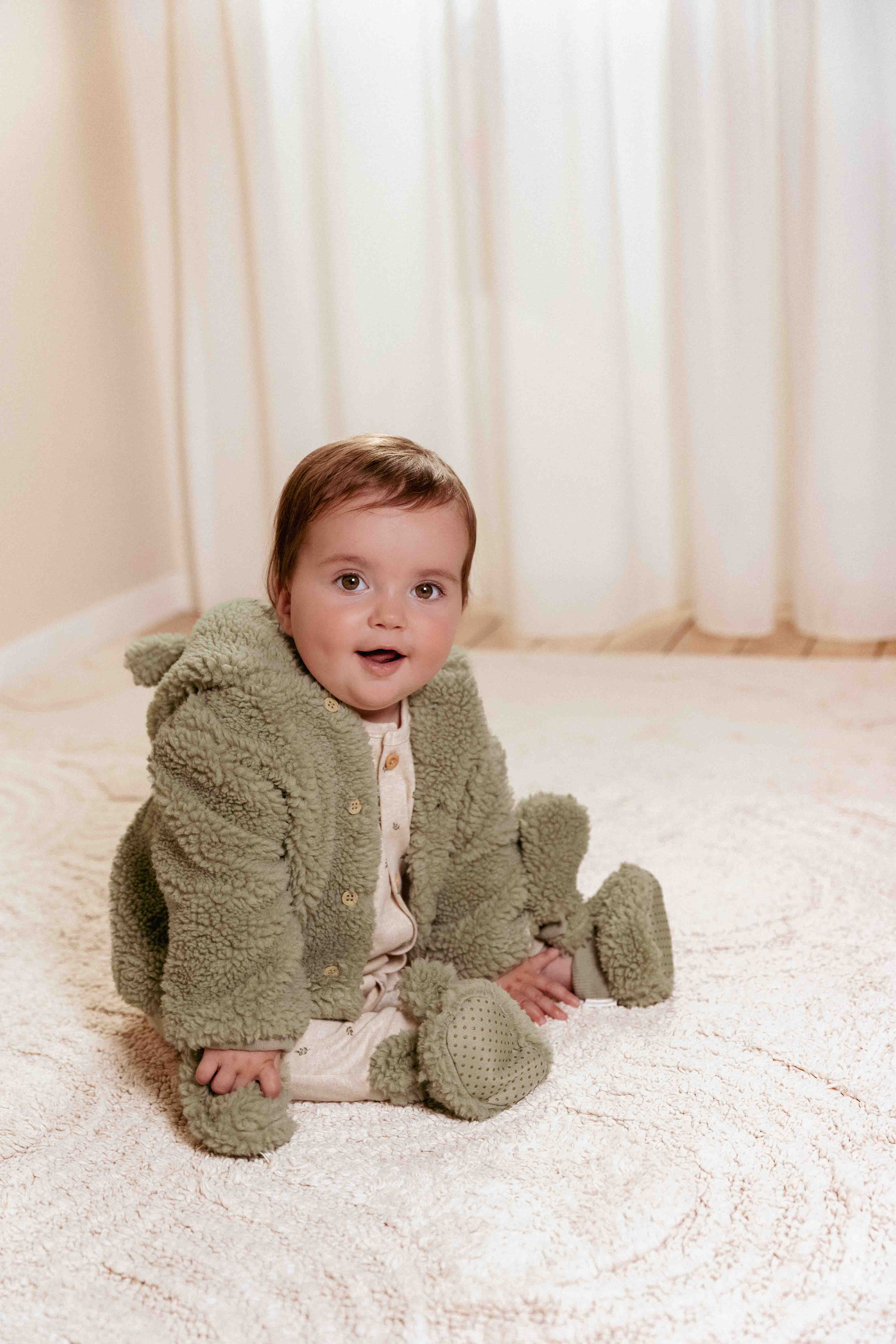 Teddy Strickjacke grün  - 74