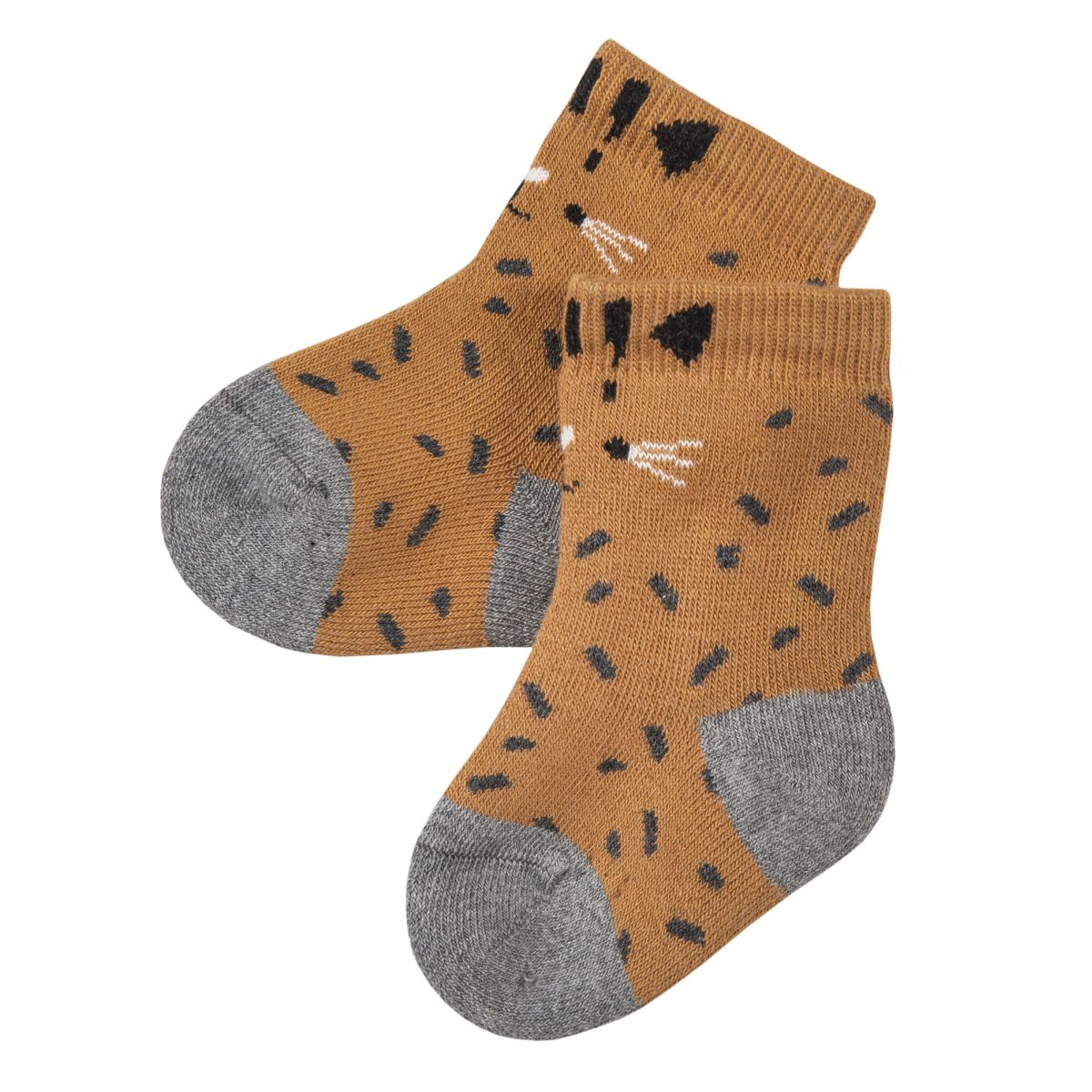 Frottee-Socken zimt Leopard - 19-22