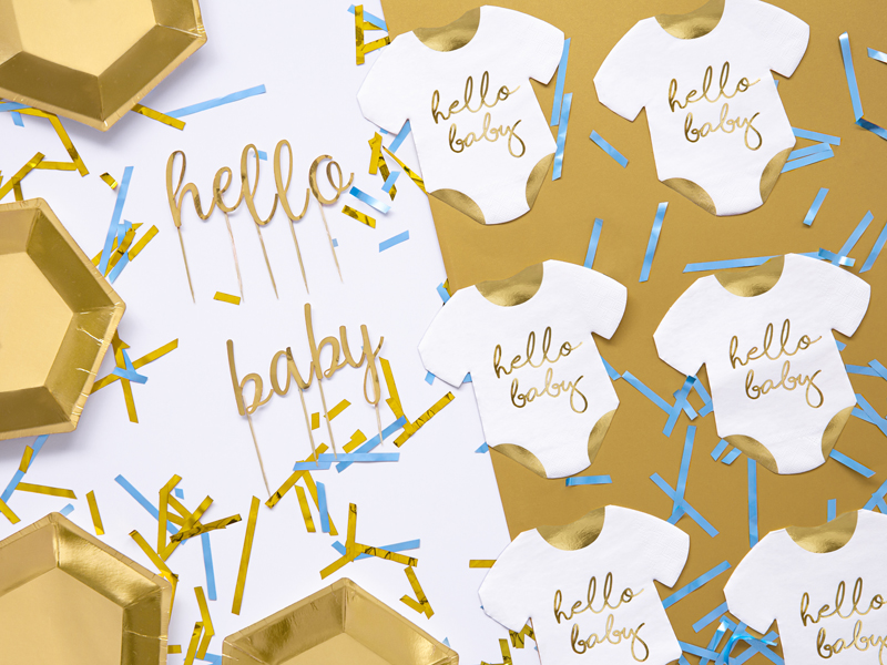 Servietten Body "Hello Baby" (20 Stk.) - Party Deco
