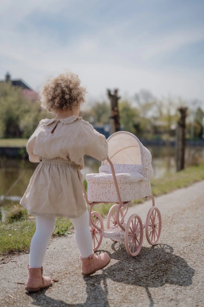 Metall-Puppenwagen Soft Flowers - Little Dutch