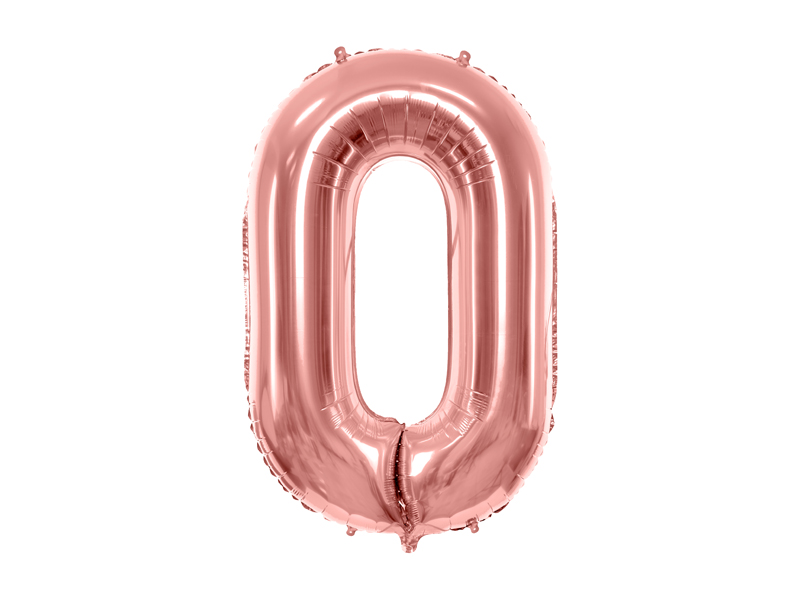 Folienballon Ziffer 0, 86cm, roségold - Party Deco