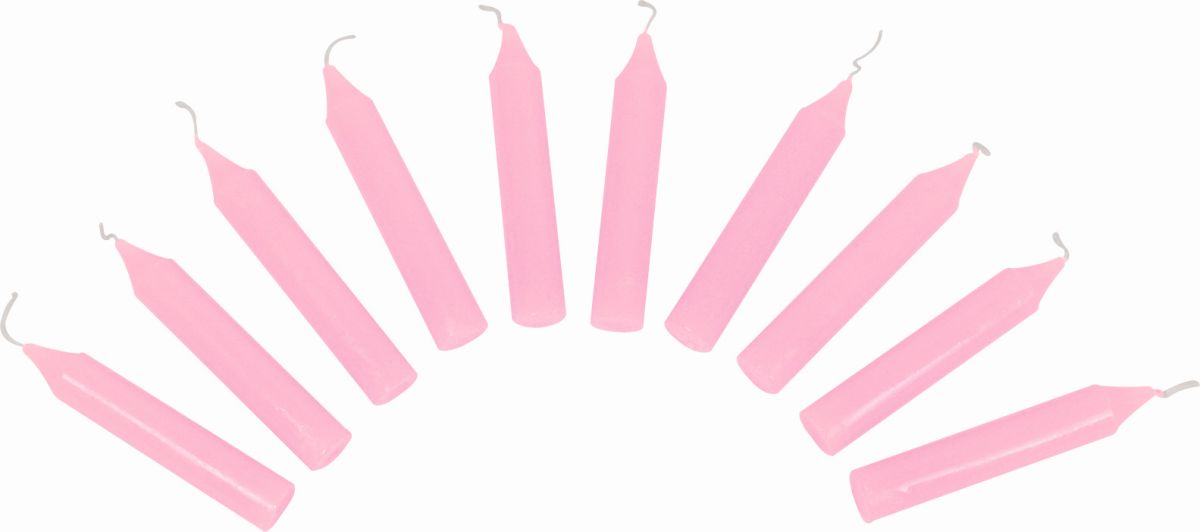Geburtstagskerzen rosa 10 Stück - Goki