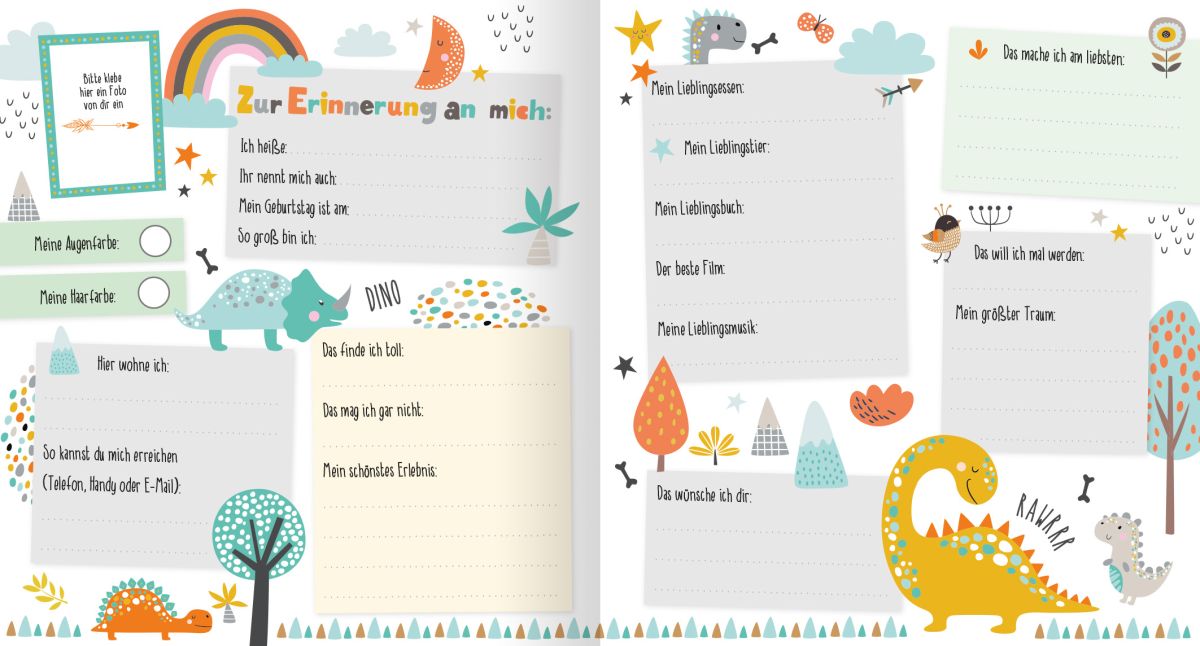Freundebuch: Meine Freunde - Dinos (mit Wendepailetten)