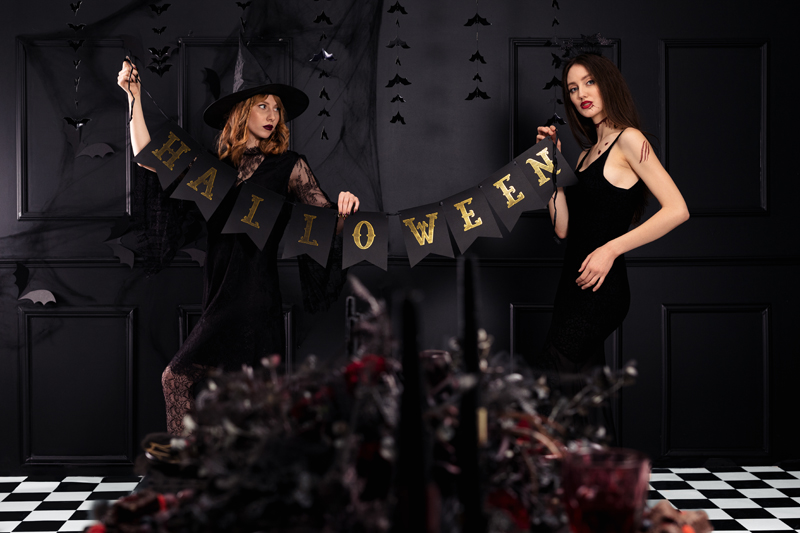 Banner Halloween, schwarz 175cm - Party Deco