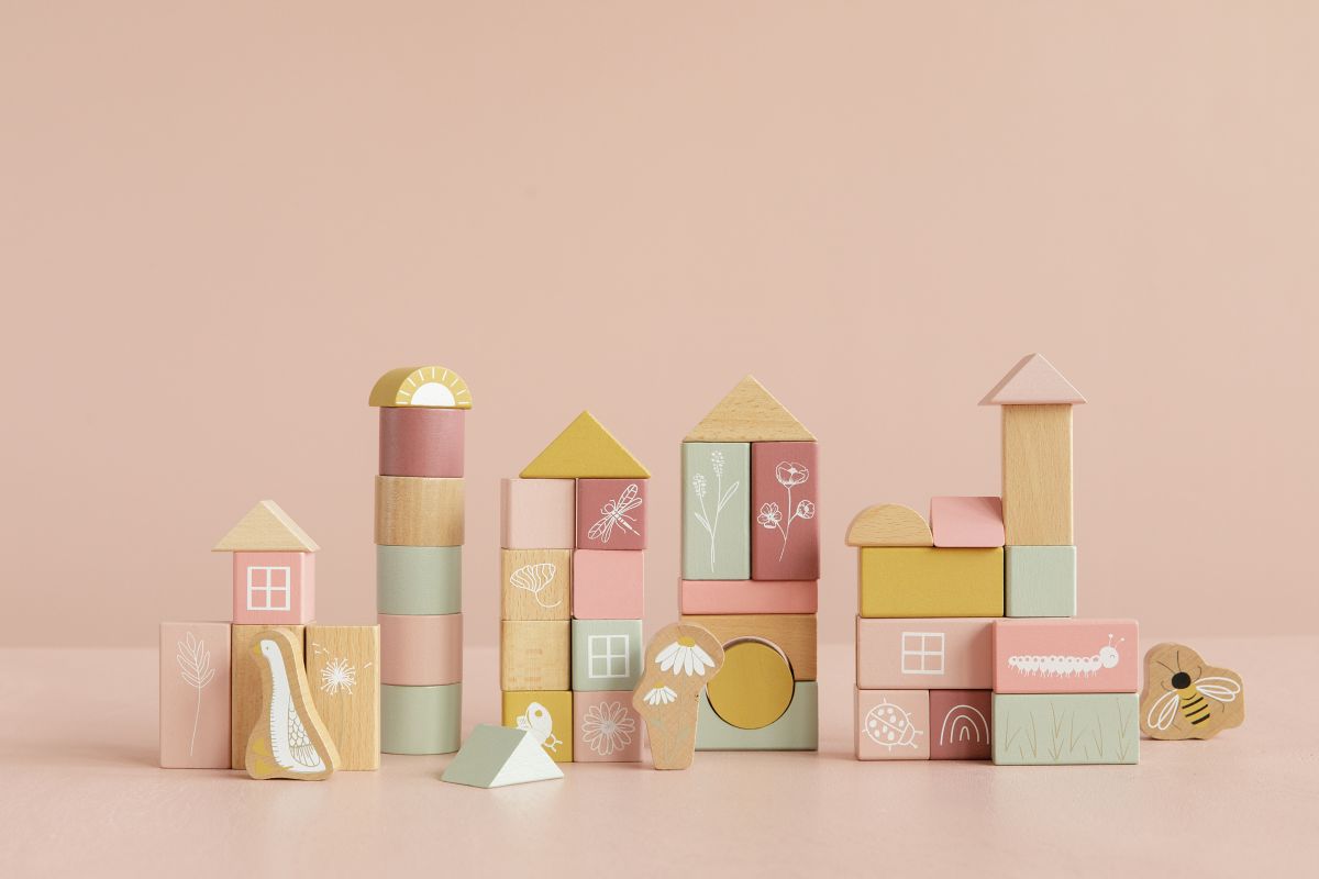 Holz-Bausteine pink - Little Dutch