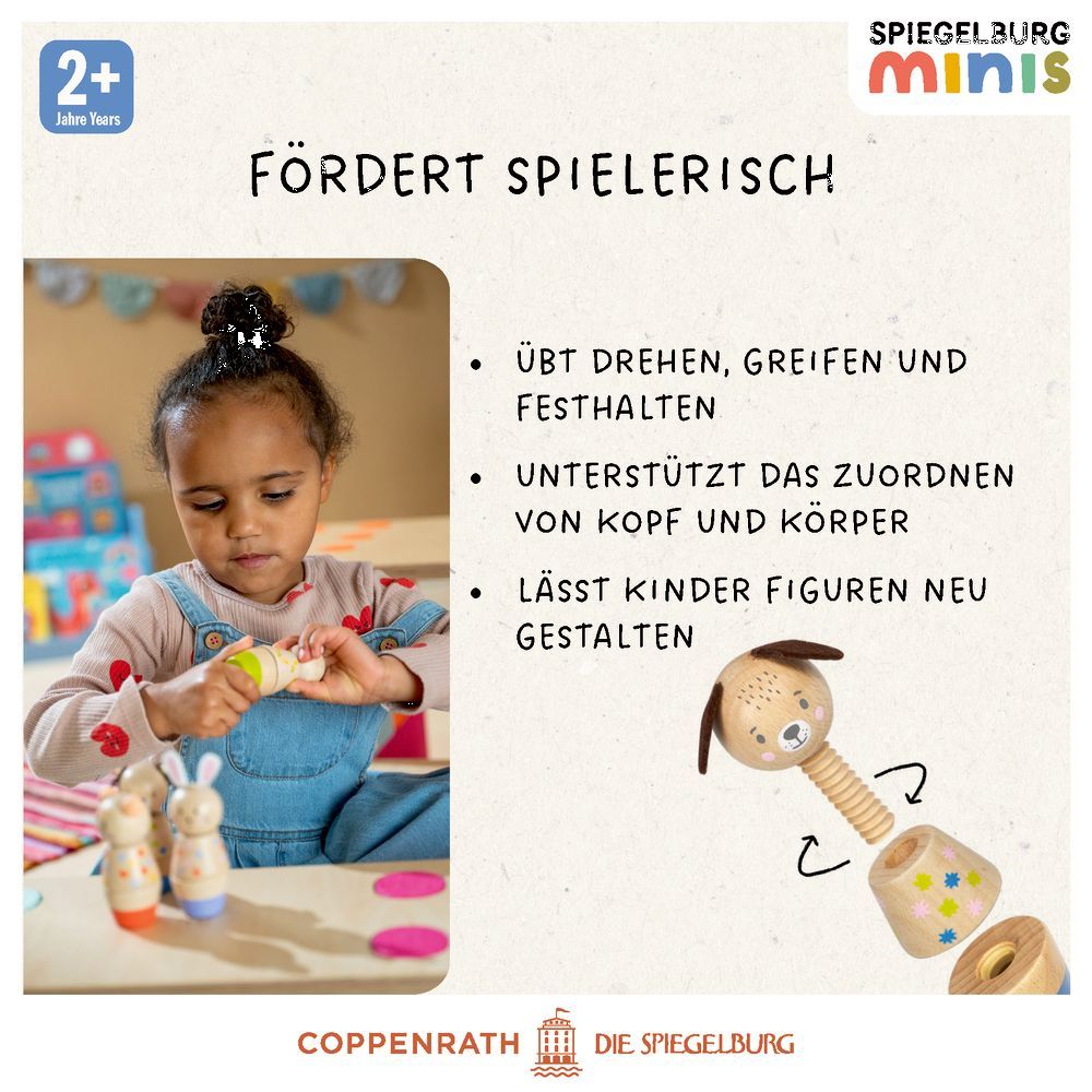Holz-Schraubklötze - Spiegelburg minis (verschiedene Designs, 1 Stück)