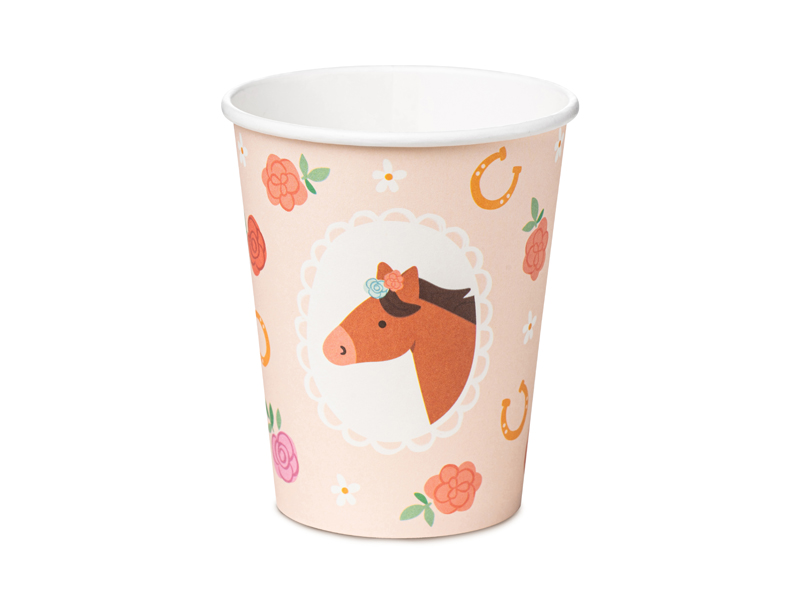 Pappbecher Pferde (6 Stk.) - Party Deco