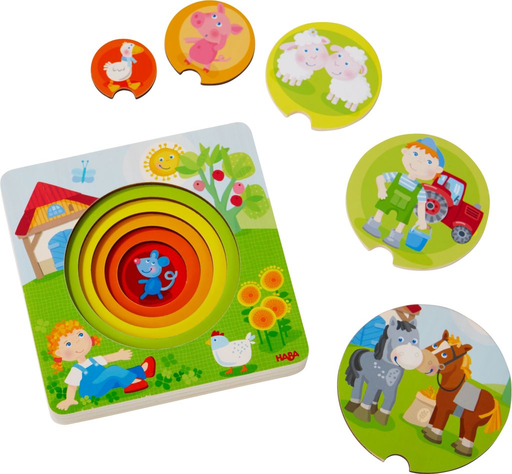HABA Holzpuzzle Bauernhof-Welt