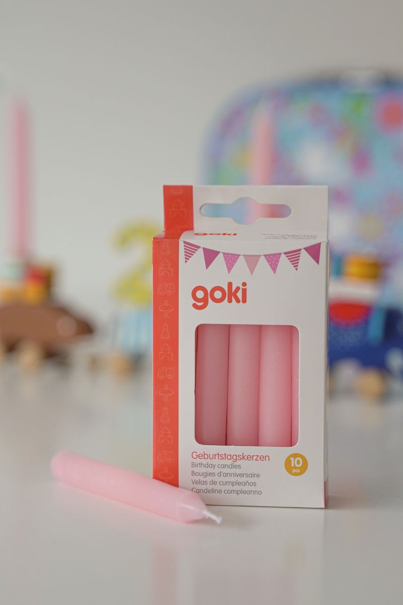 Geburtstagskerzen rosa 10 Stück - Goki