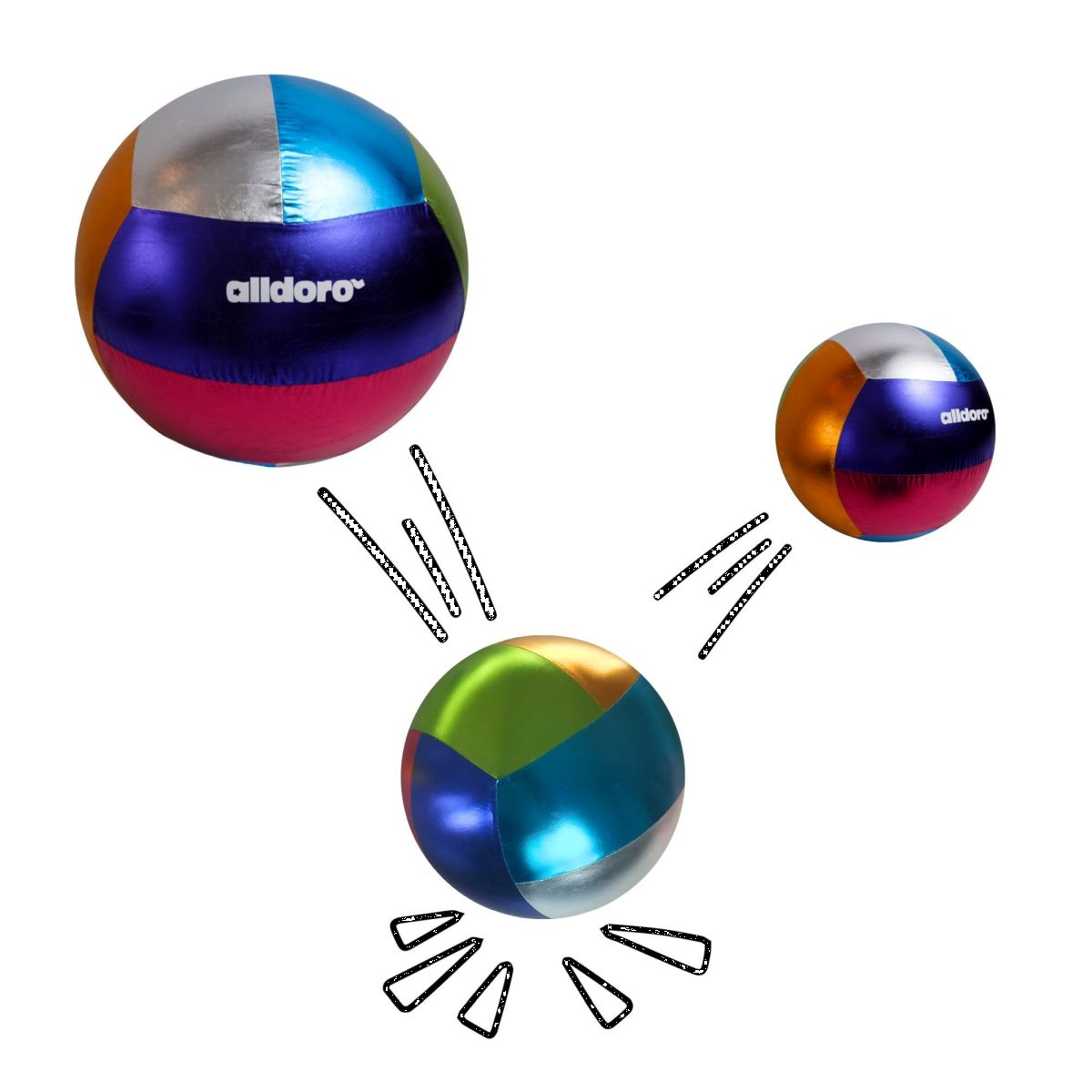 XXL Ball Metallic aufblasbar 60 cm - Alldoro