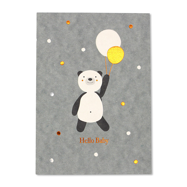 Postkarte Panda mit Luftballons "Hello Baby" - Ava & Yves