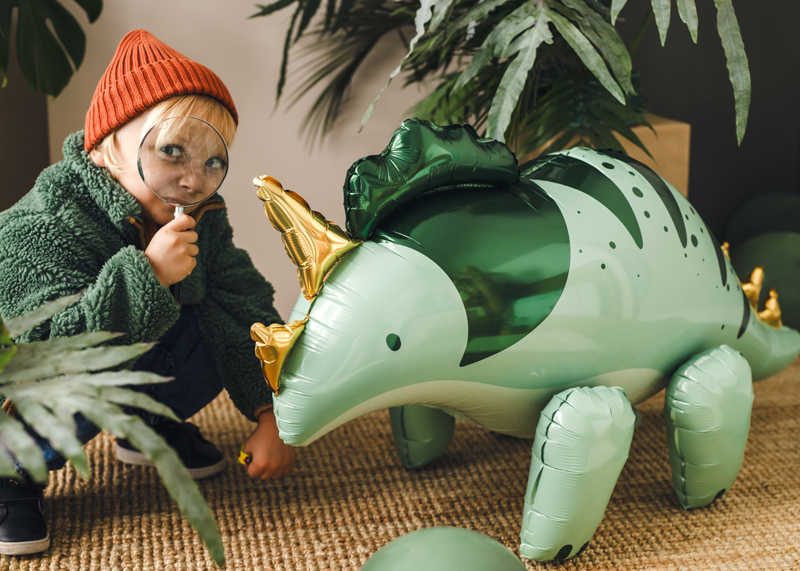 Folienluftballon Triceratops, 101 x 60.5cm, grün - Party Deco