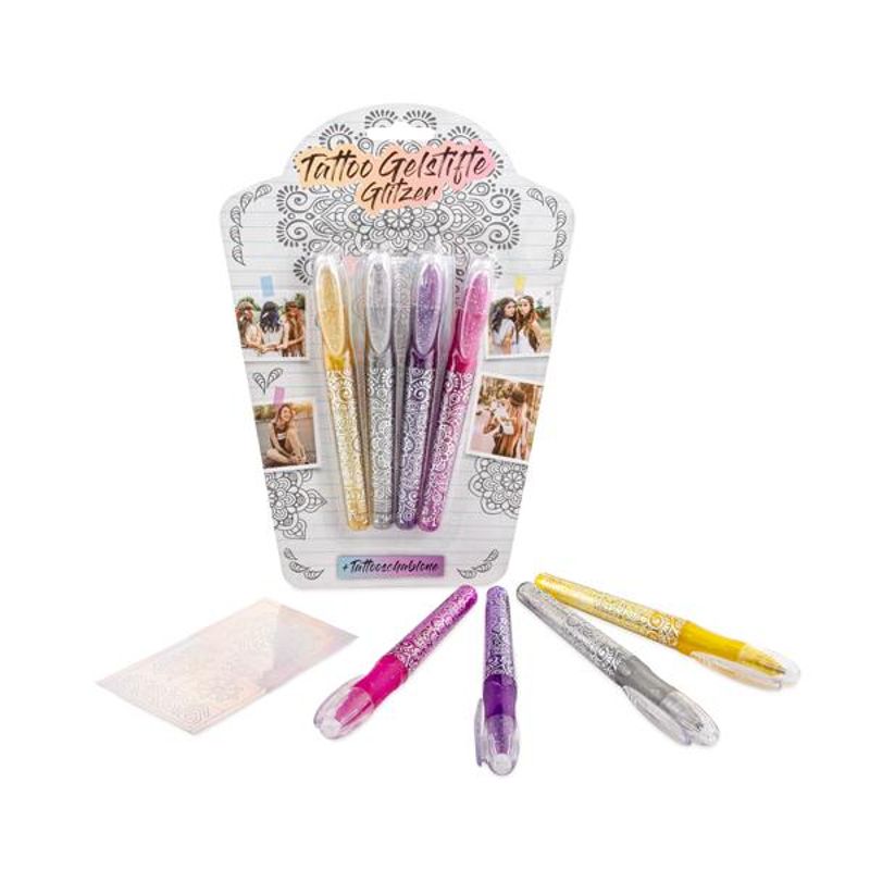 FESTIVAL FEELINGS Tattoo Gelstifte Glitzer (4er-Set)