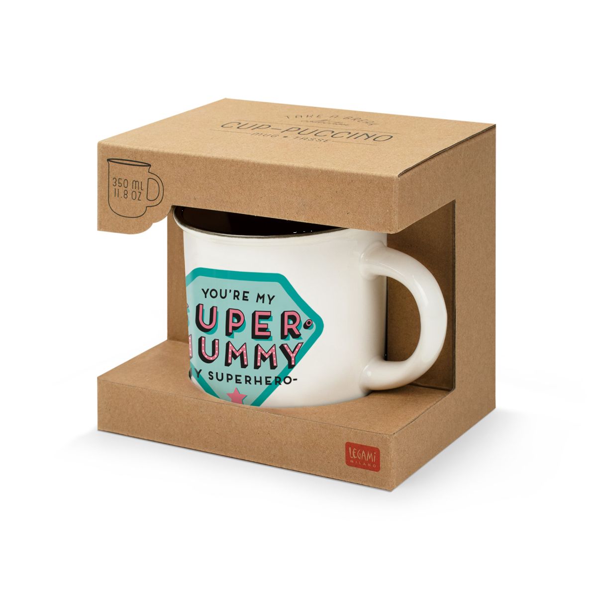 Porzellantasse 350ml - Super Mummy - Cup-Puccino - Legami