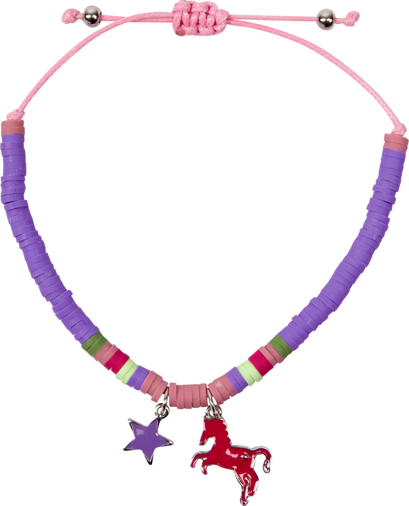 Armband Pferdefreunde mit bunten Disc-Perlen (1 Stück, verschiedene Designs)