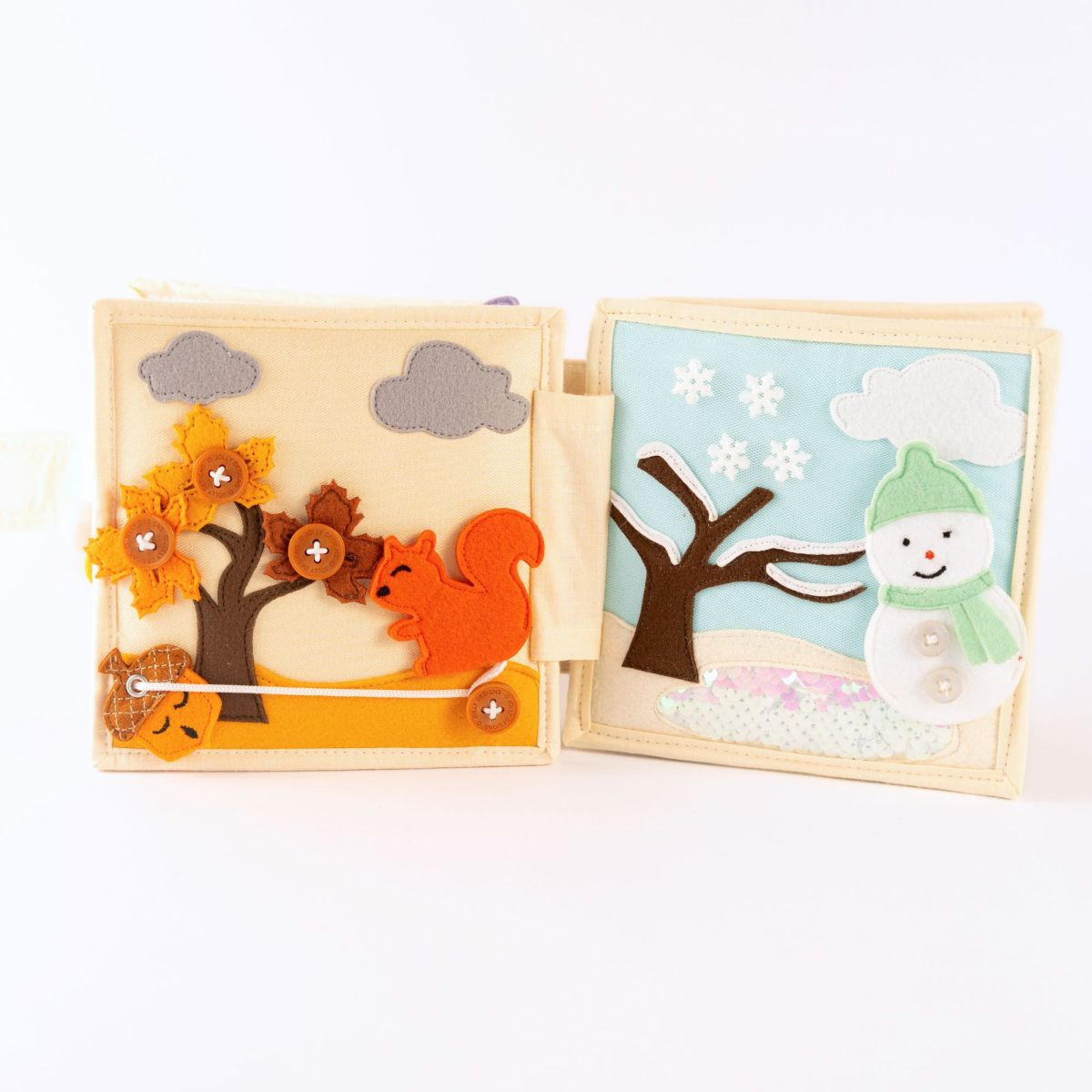 Mini Quiet Book Schneeflocke bis Sonnenschein – Was zieh ich an? (ab 2 Jahre) - Jolly Designs