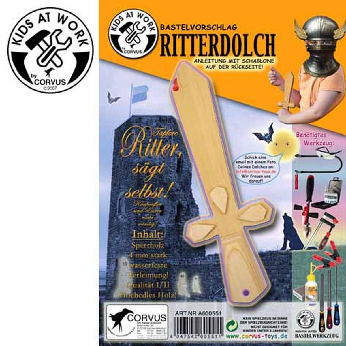 Ritter Dolch Bausatz mit Schablone