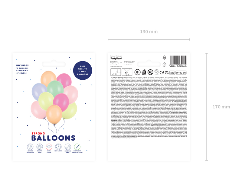 Luftballons Pastell Mix (10 Stk.) - Party Deco