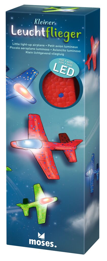 Kleine Leuchtflieger mit LED (verschiedene Designs, 1 Stück)