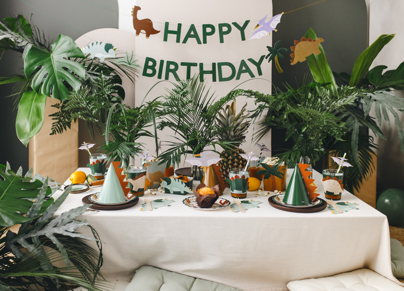 Girlande Dinosaurier "Happy Birthday" - Party Deco