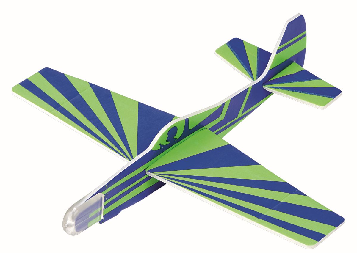 Leuchtender Segelflieger - Styroporflieger Glow in the dark (verschiedene Designs, 1 Stück) - Moses