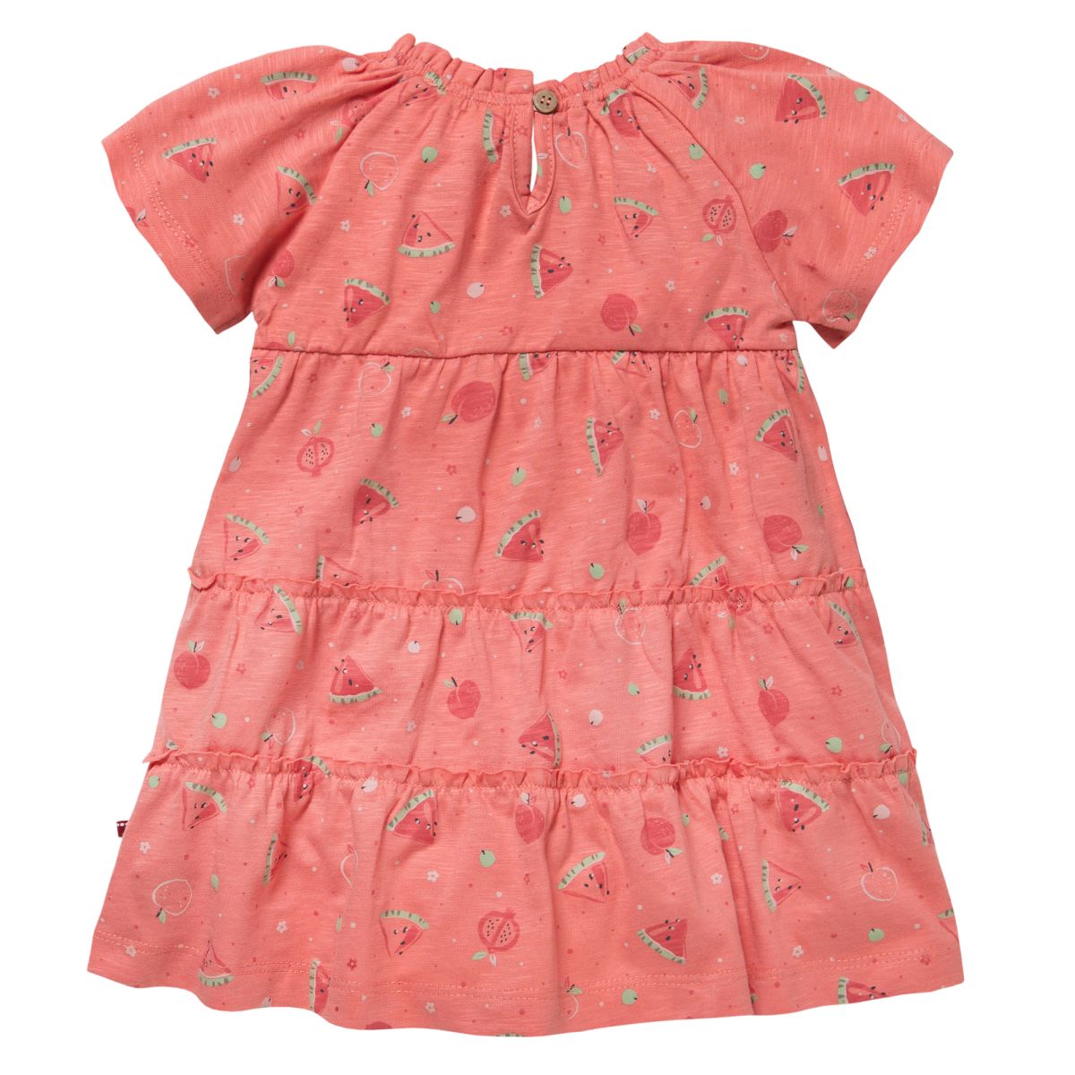 Kurzarm Kleid rot Früchte GOTS -86-92