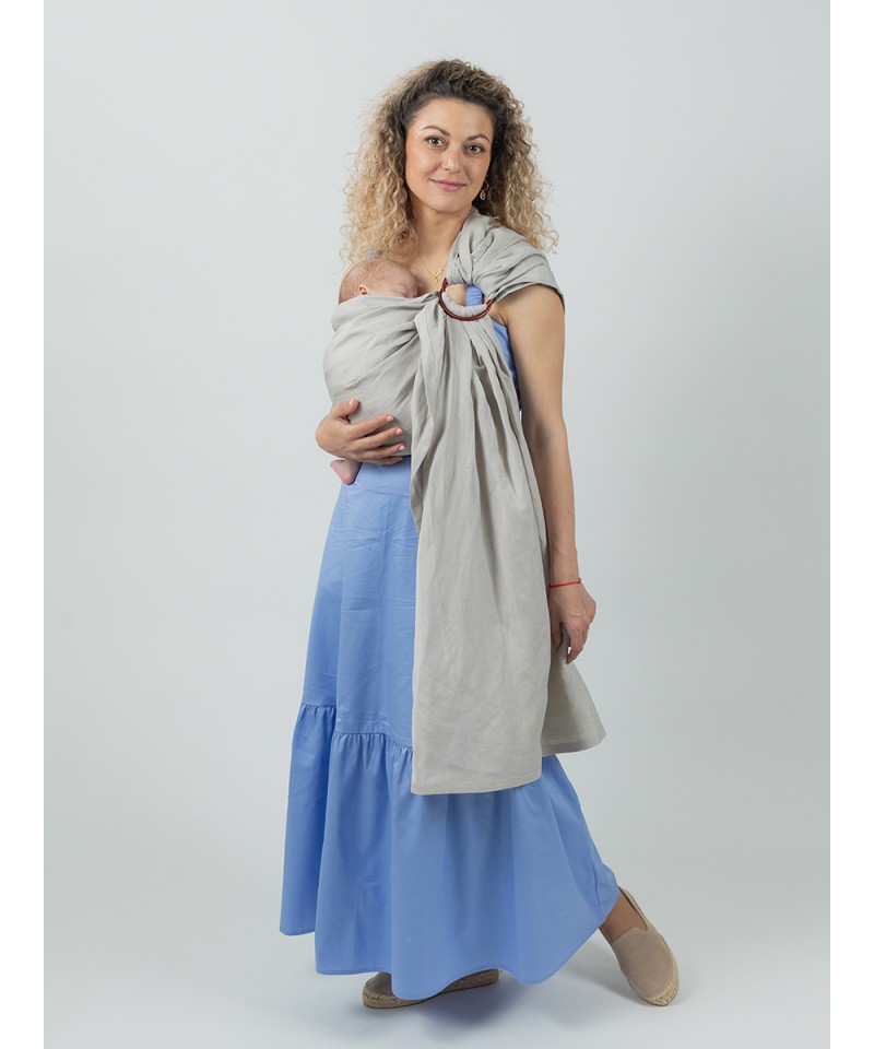 Isara Silver Grey Bamboo Linen Ring Sling